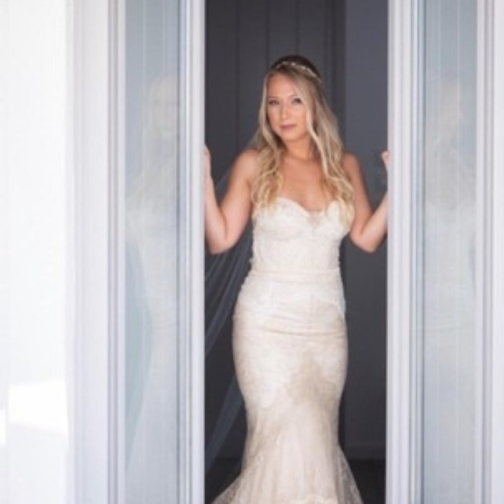 Inbal Dror Mermaid Embeded Lace Wedding Dress Gown